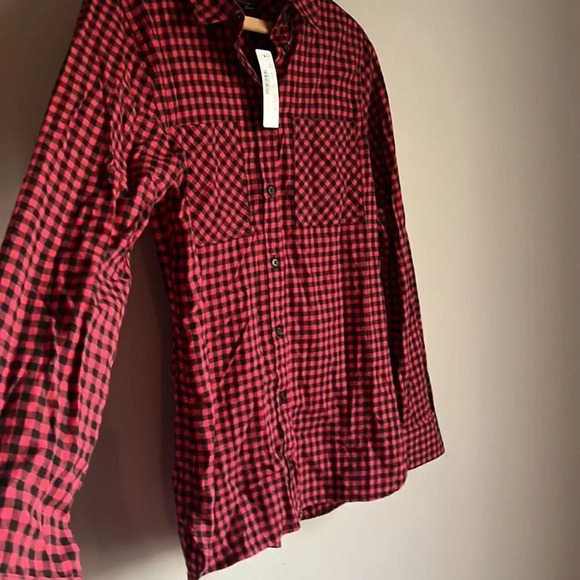 NEW J. Crew Classic button down red and black gingham - Picture 7 of 10